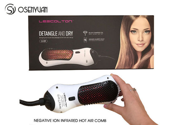 China Electric Power Infrared Hair Dryer Brush 50/60Hz With 360 Degree Swift Cord supplier