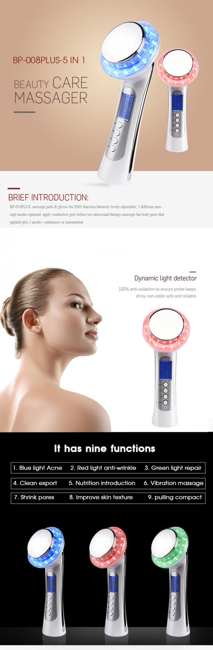 Photon Ultrasonic Ion Face Beauty Stimulator , Ultrasonic Face & Body Massager