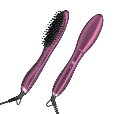 Ceramic Hot Electric Comb Brush Hair Straightener With Comb  Anti Scald