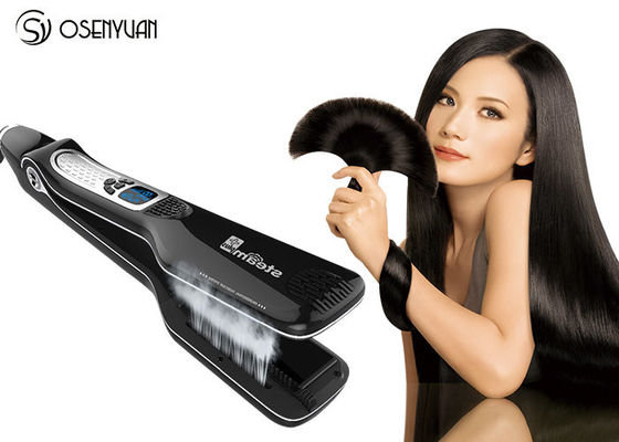 China Portable Home Hair Straightener , Electric Ion Titanium Ceramic Flat Iron Hair Steam Brush distributor